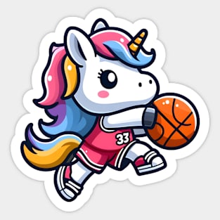 Basketball Unicorn Olympics 🏀🦄 - Slam Dunk Cuteness! Sticker